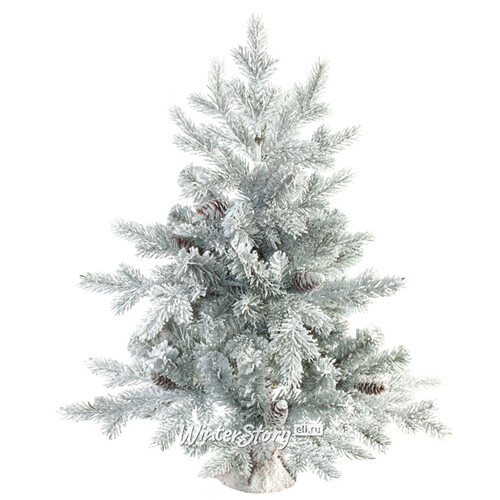 Настольная елка в мешочке Абсолют Морозная с шишками 60 см, ЛИТАЯ + ПВХ (Царь Елка)