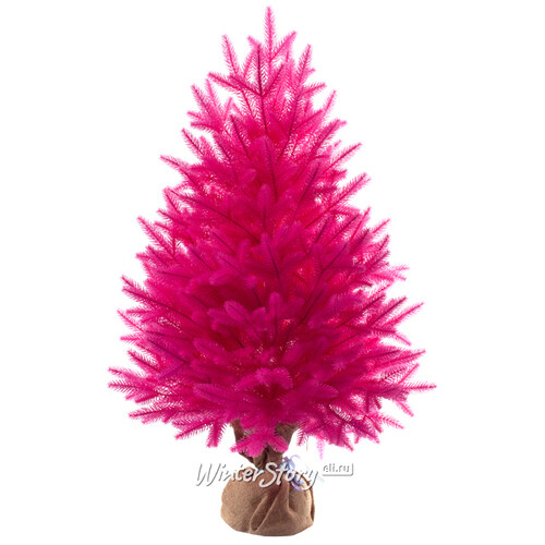 Настольная розовая елка в мешочке Сапфир 80 см, ЛИТАЯ 100% (Царь Елка)