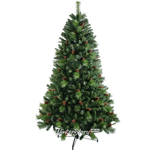 Искусственная елка Мендоза с шишками 152 cм, ЛЕСКА + ПВХ, ветки на шарнирах (Ели Пенери)