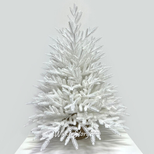 Настольная белая елка в мешочке Александрийская 90 см, ЛИТАЯ 100% (Max Christmas)