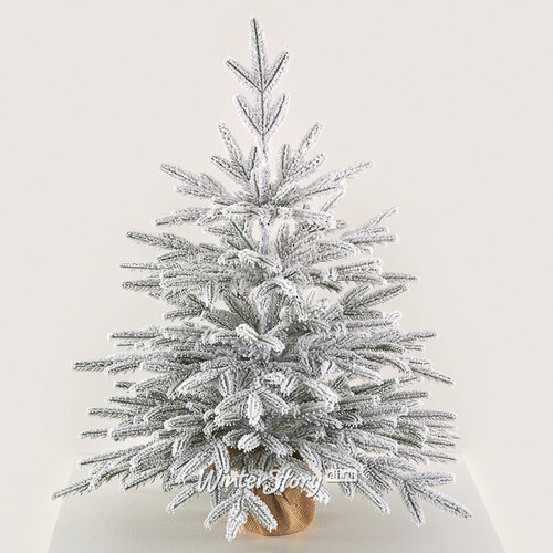 Настольная елка в мешочке Семирамида заснеженная 70 см, ЛИТАЯ 100% (Max Christmas)