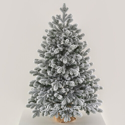 Настольная елка в мешочке Византийская заснеженная 90 см, ЛИТАЯ 100% (Max Christmas)