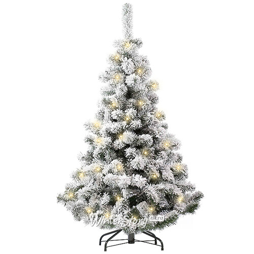Искусственная елка с лампочками Снежная Фантазия 185 см, теплые белые LED лампы, ПВХ (Царь Елка)