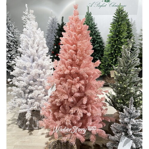Искусственная розовая елка Teddy Pink заснеженная 210 см, ЛЕСКА + ПВХ (A Perfect Christmas)