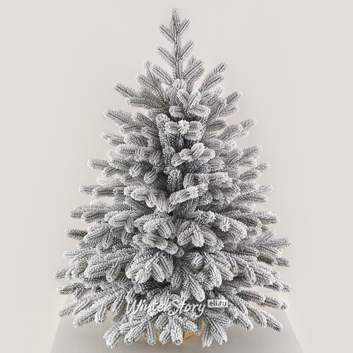 Настольная елка в мешочке Версальская заснеженная 90 см, ЛИТАЯ 100% (Max Christmas)
