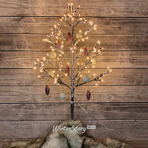 Новогоднее дерево 2D Lausanne Silver 78 см, 140 теплых белых LED ламп с мерцанием, IP44 (Kaemingk)