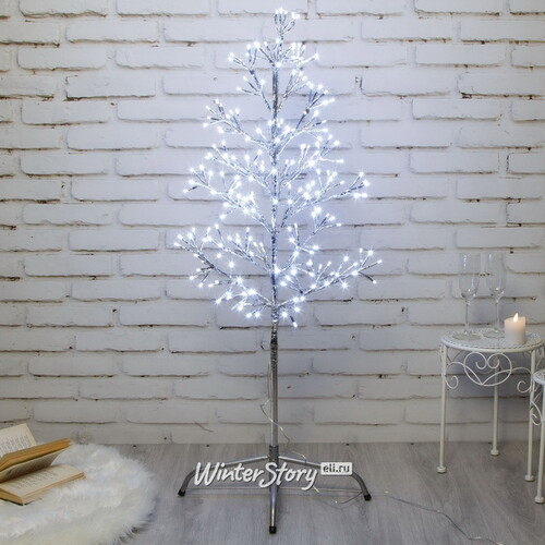 Светящаяся елка 2D Lausanne Silver 108 см, 230 холодных белых LED ламп с мерцанием, IP44 (Kaemingk)