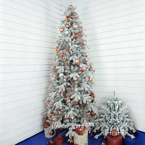 Искусственная елка Эдельвейс с шишками заснеженная 240 см, ЛИТАЯ + ПВХ (Beatrees)