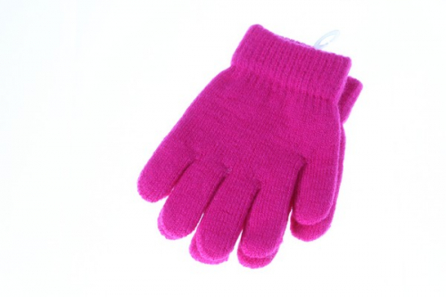 Перчатки детские 1 слой, размер 12см, цвет розовый