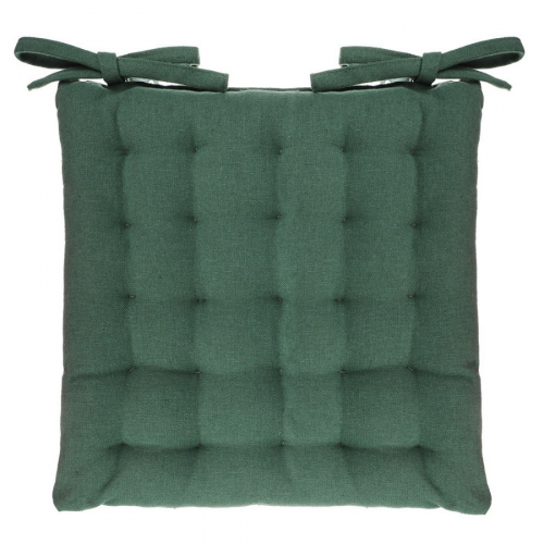 Подушка на стул 38х38см, 100% хлопок, зеленый