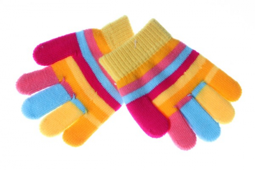 Перчатки детские 1 слой, размер 12, цветные