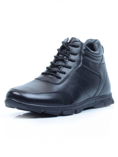 TYM762A BLACK Ботинки зимние мужские (искусственная кожа, искусственный мех)