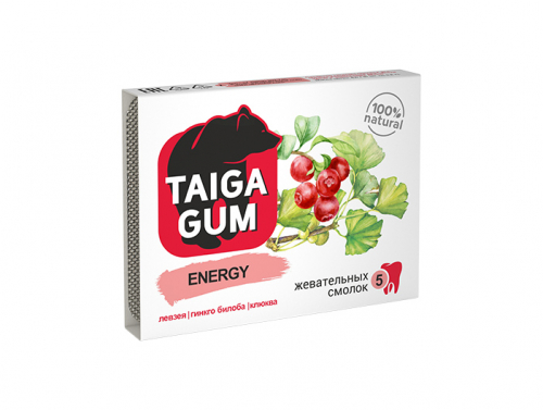 Смолка Taiga Gum ENERGY лиственничная жевательная, 0,8гр*5шт/уп Алтайский нектар