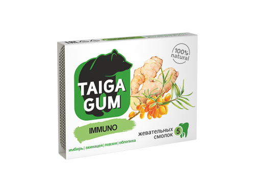 Смолка Taiga Gum IMMUNO лиственничная жевательная, 0,8гр*5шт/уп Алтайский нектар
