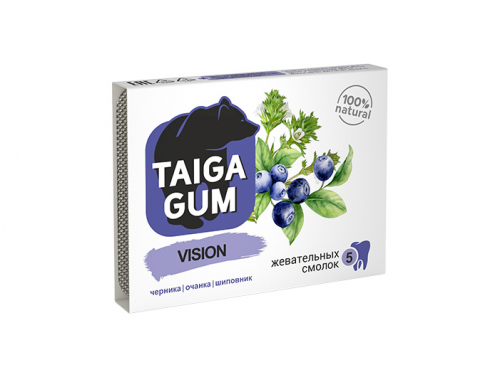 Смолка Taiga Gum VISION лиственничная жевательная, 0,8гр*5шт/уп Алтайский нектар