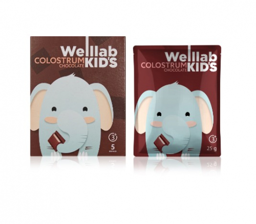 Детский напиток WELLLAB KIDS COLOSTRUM со вкусом «Шоколад», 5 саше