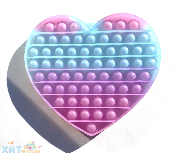 POP IT antistress Сенсорная игрушка с пузырьками СЕРДЦЕ 20х18 см Хамелеон / меняет цвет на солнце / Вечная пупырка