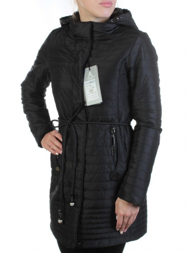 99037 BLACK Пальто женское демисезонное (100 гр. синтепон) размер S - 42 российский