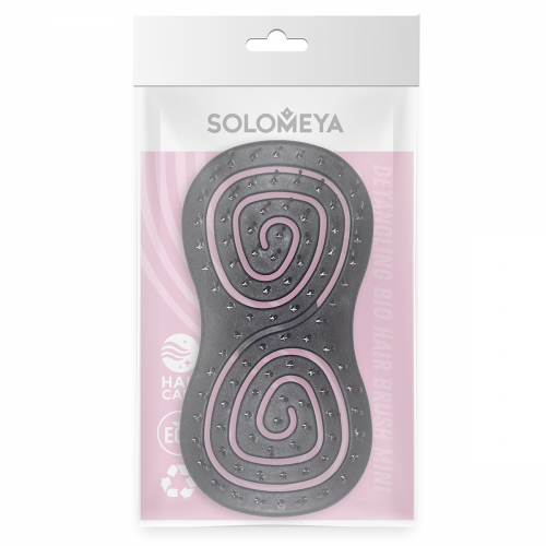 [SOLOMEYA] Расческа био для волос подвижная ЧЕРНАЯ МИНИ Solomeya Detangling Bio Hair Brush Mini Black, 1 шт.