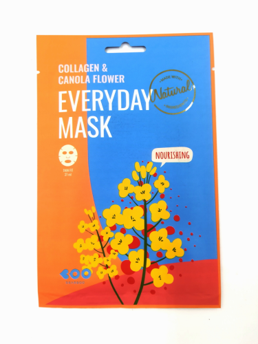 [DEARBOO] Маска для лица тканевая КОЛЛАГЕН И ЦВЕТОК КАНОЛЫ Collagen&Canola Flower Everyday Mask, 27 мл