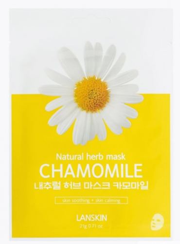 [LANSKIN] Маска для лица тканевая РОМАШКА Natural Herb Mask Chamomile, 21 гр