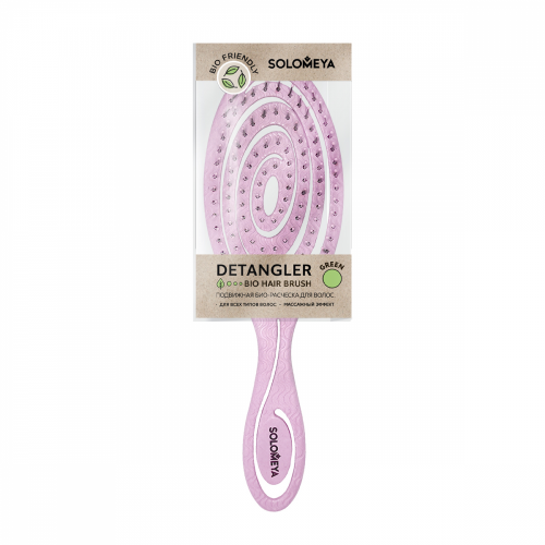 [SOLOMEYA] Расческа био для волос подвижная СВЕТЛО-РОЗОВАЯ Solomeya Detangling Bio Hair Brush Light Pink, 1 шт.