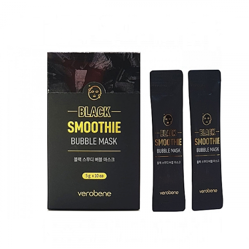 [VEROBENE] Маска для лица кислородная смузи ЧЕРНЫЙ КОМПЛЕКС Black Smoothie Bubble Mask, 10 шт*5 гр