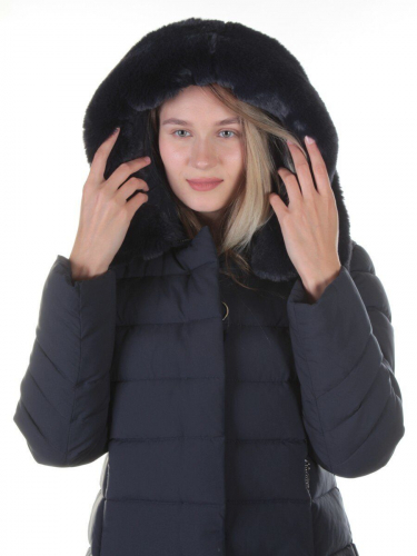 222 DK. BLUE Пальто женское зимнее Wisbeer размер 48 российский
