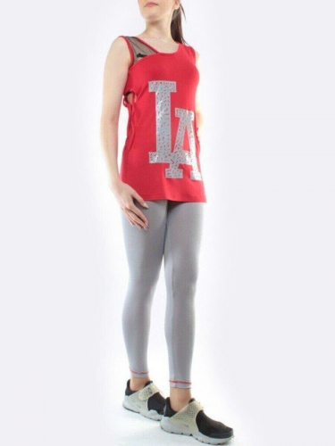 1211 RAD/GRAY Спортивный костюм для фитнеса женский (90% вискоза, 10% лайкра) размер XL - 48российский
