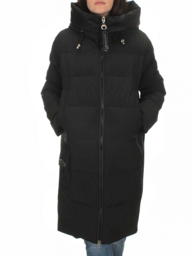 C1046 BLACK Пальто зимнее женское (200 гр. холлофайбер) размер M - 44 российский