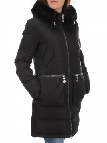 6525 BLACK Куртка зимняя женская (200 гр. холлофайбера) размер S - 42 российский