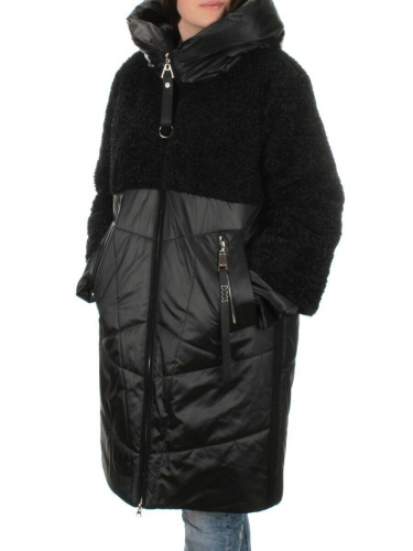 209 BLACK Пальто зимнее женское VISDEER (верблюжья шерсть) размер 56