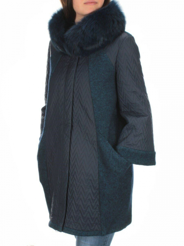 A16002 DK. BLUE Пальто зимнее женское облегченное (120 гр. холлофайбера) размер 42