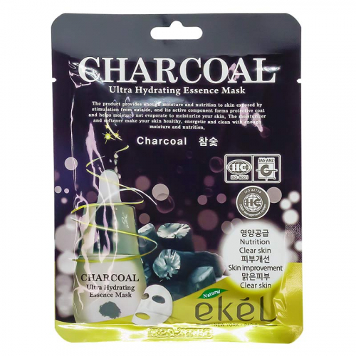 Маска для лица с древесным углем Ekel Charcoal