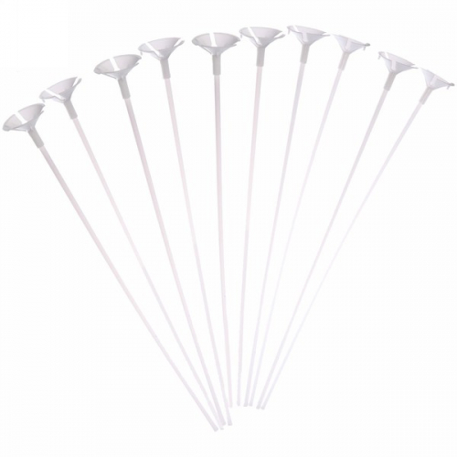 Набор палочек для шариков воздушных с держателем, 42 см (10 шт), белый