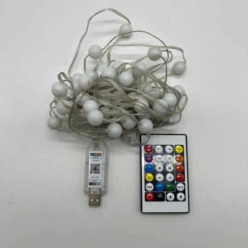Гирлянда нить USB с пультом матовые шарики 10 м (арт. HZ-115)