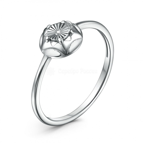 Кольцо из серебра с бриллиантом родированное