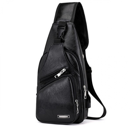 Рюкзак с USB портом (1 лямка). 5932 black
