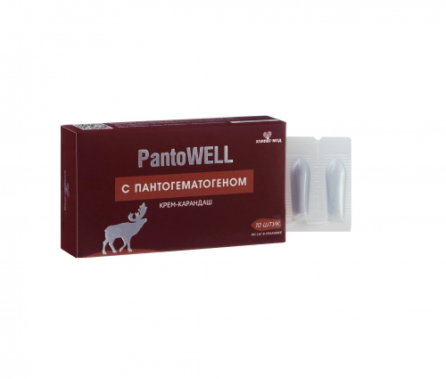 Крем-карандаш PantoWELL с пантогематогеном 1,5г*10шт/уп Хелпер Мед