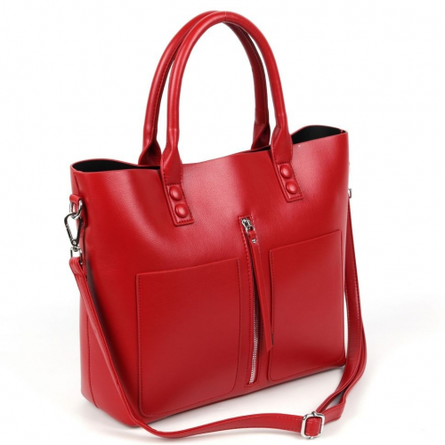 Женская сумка шоппер из эко кожи 75326-836 Ред