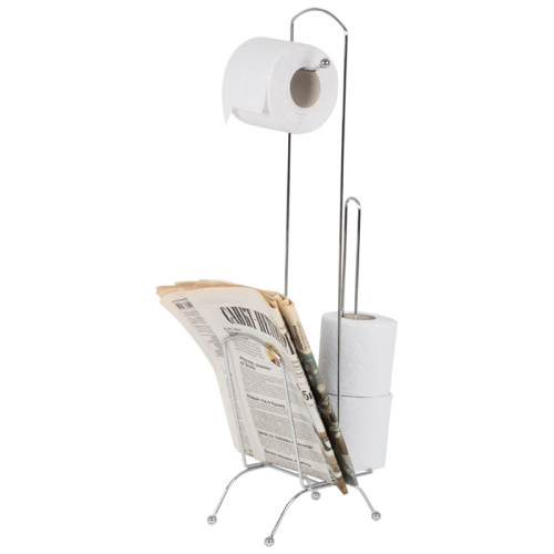 Стойка для туалетной бумаги CHR-483 с держателем для журналов и газет 66см арт.008207