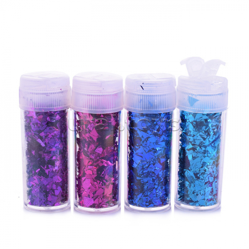 Набор декоративных блесток Glitter Assorti, ассорти 4 вида в комплекте, ПВХ-упаковка. 3 разновидности комплектов в ассортименте.