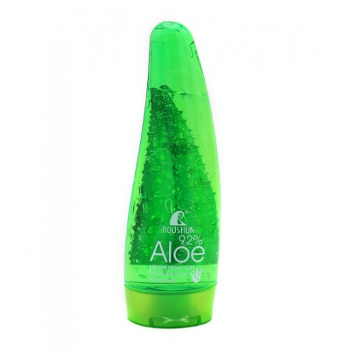 ROUSHUN  Гель для лица и тела ALOE 92% Увлажняющий, Успокаивающий с АЛОЭ  300мл  (листок)  (RS-29861)