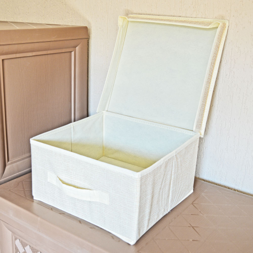 Коробка для хранения 30*30*16см с ручкой, текстиль арт.104959