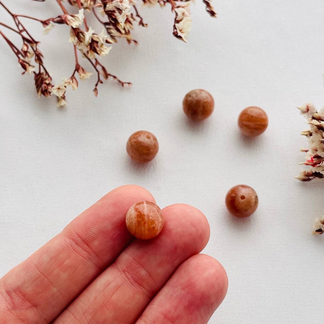 Радуга Самоцветов Бусины для украшений из Солнечного камня (5 шт)