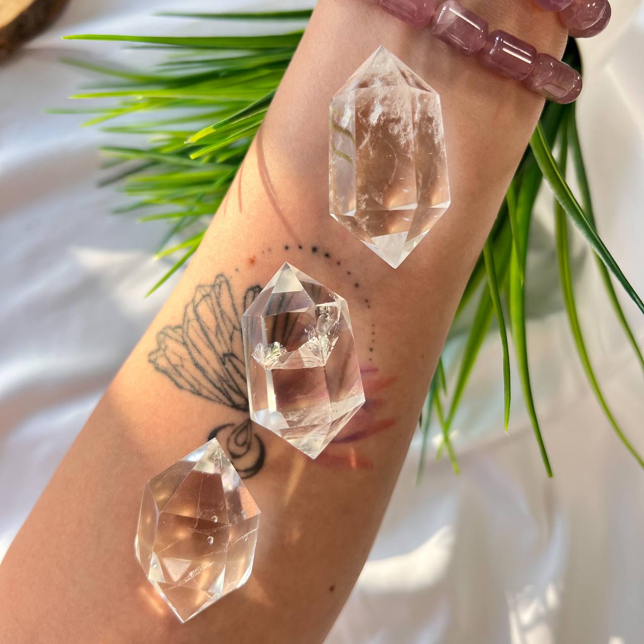 Радуга Самоцветов Кристалл двухконечный из Горного Хрусталя