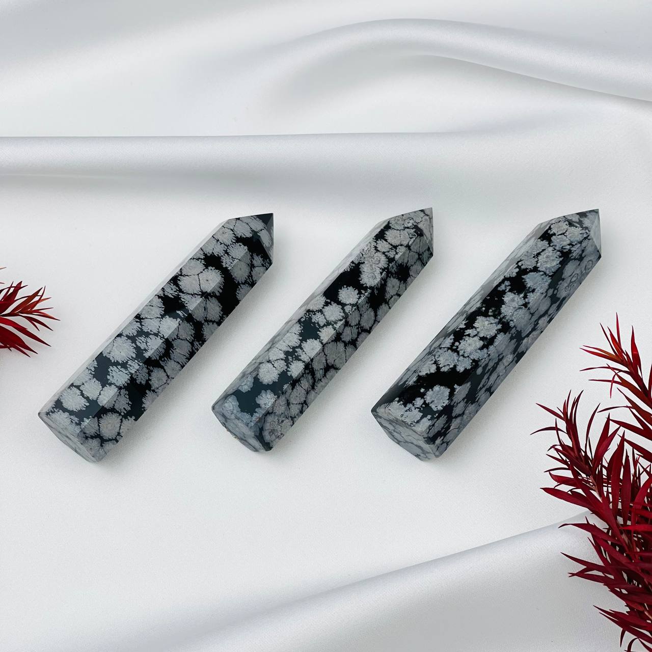 Радуга Самоцветов Кристалл из камня снежный Обсидиан