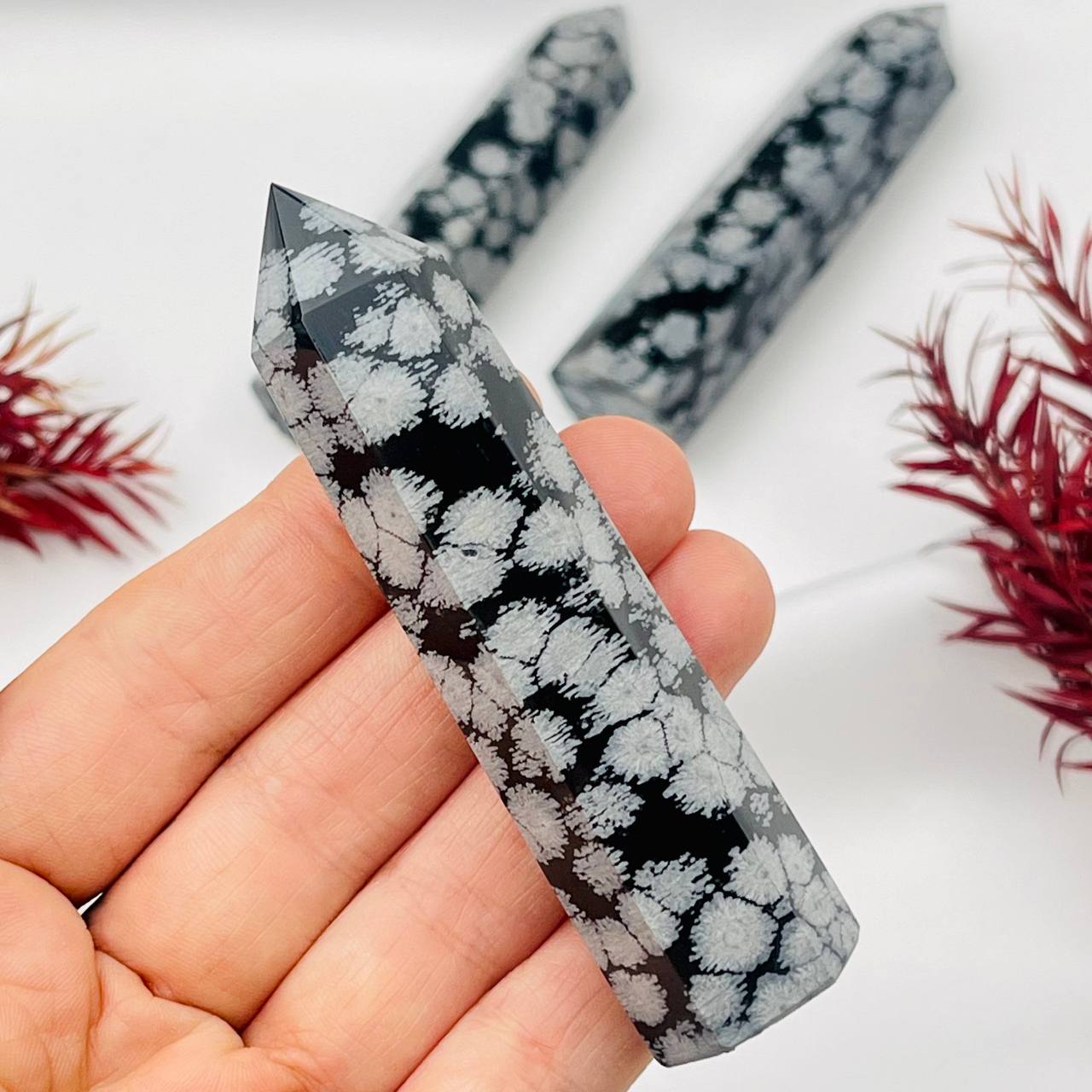 Радуга Самоцветов Кристалл из камня снежный Обсидиан