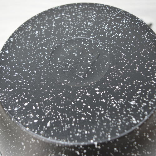 Ковш 1,2л Гранит black со съемной ручкой и стеклянной крышкой арт.081 802