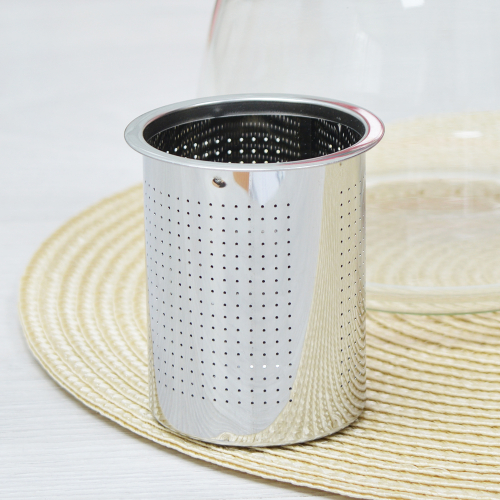 Чайник заварочный 1,1л стеклянный с металлическим ситом (розовый) арт.AST-006-SY-118P